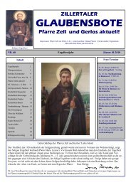 Nr. 60, Ausgabe 1, JÃ¤nner 2010 - Pfarre Zell am Ziller - Zell