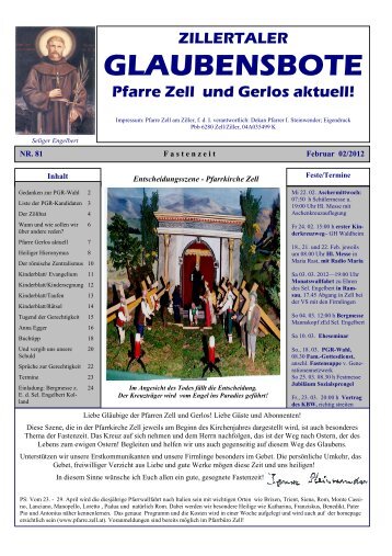 Nr. 81, Ausgabe 2, Februar 2012 - Pfarre Zell am Ziller - Zell