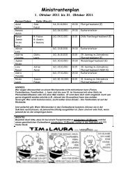 Ministrantenplan Aesch 10-2011 - Pfarrei St. Luzia, Aesch / Mosen