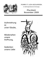 November 2009 - Pfarrei St. Luzia, Aesch / Mosen