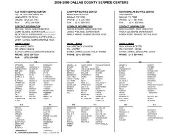 2008-2009 dallas county service centers - Dallas Independent ...