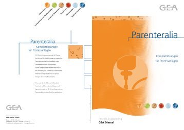 Parenteralia: Die richtige Lösung für jeden Einsatz - GEA Diessel