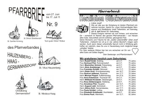 Pfarrbrief 9-2011.pdf - der Pfarrei Hauzenberg