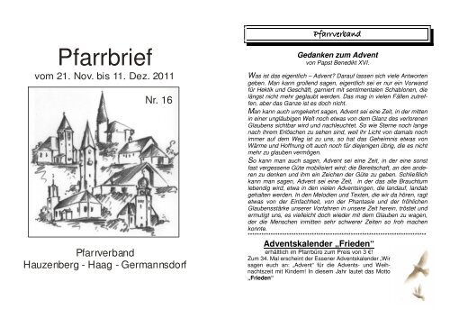 Pfarrbrief 16-2011.pdf - der Pfarrei Hauzenberg