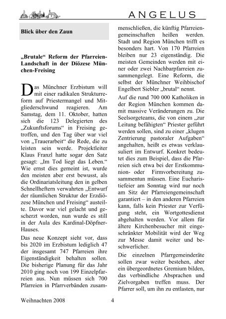 Pfarrbrief Weihnachten 2008 - der Pfarreien Geltendorf - Kaltenberg ...