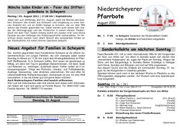 Niederscheyerer Pfarrbote - Pfarrei Scheyern