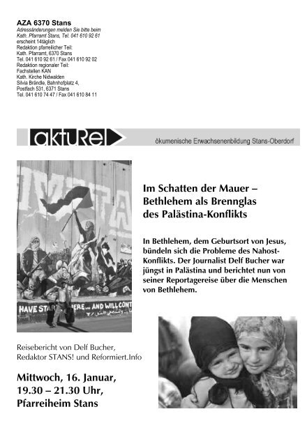 Pfarrblatt Nr. 01 / 13 (6.89 MB) - Pfarrei Stans