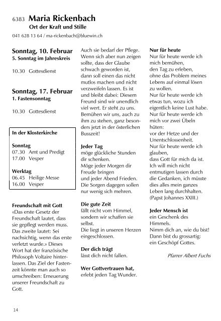 Pfarrblatt Nr. 04 /13 (3.10 MB) - Pfarrei Stans