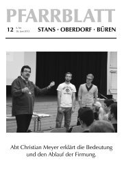 STANS Â· OBERDORF Â· BÃœREN - Pfarrei Stans