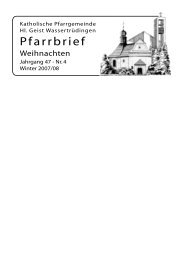 Pfarrbrief - Katholische Gemeinde WassertrÃ¼dingen