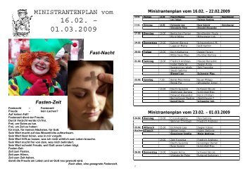 MINISTRANTENPLAN vom