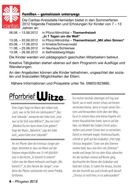 Pfarrbrief - Katholische Gemeinde WassertrÃ¼dingen