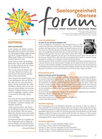 Ausgabe 4/2013 - Pfarreiforum