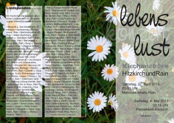 Programm - Pfarrei Hitzkirch