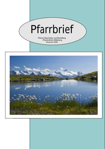 Pfarrbrief - Pfarrer von Mayrhofen und Brandberg