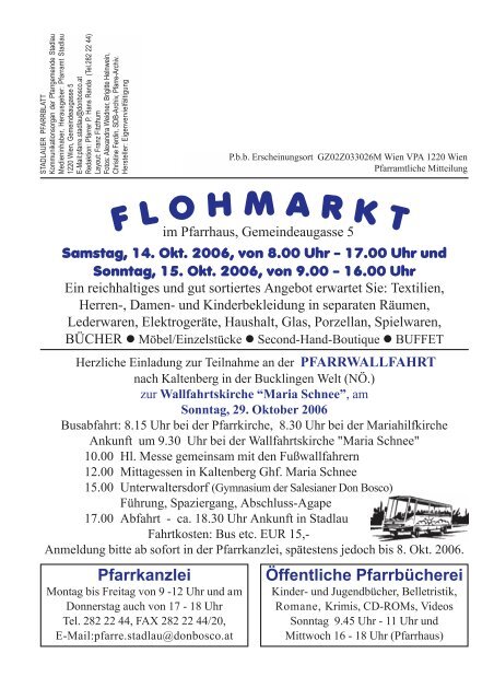 Pfarrblatt 2006/3 - 22., Pfarre Stadlau