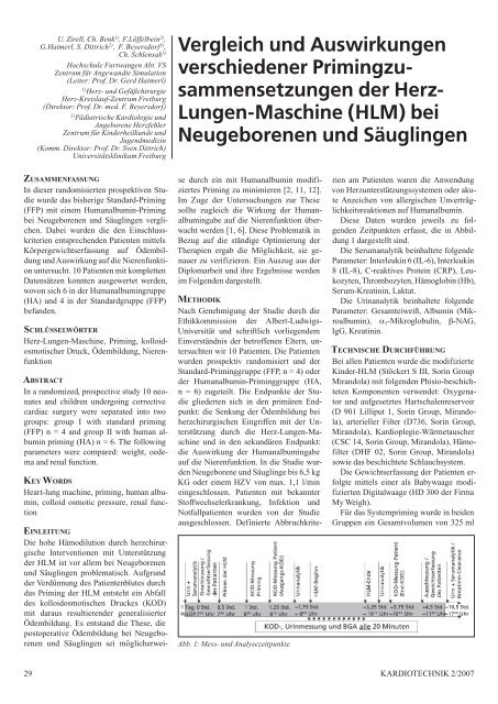 sammensetzungen der Herz- Lungen-Maschine (HLM)