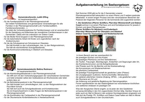 Aufgabenverteilung im Seelsorgeteam