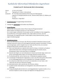 Protokoll zum PV - Pfarrverband HÃ¶henkirchen-Siegertsbrunn