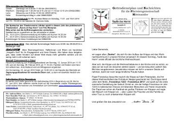 Gottesdienste in der Pfarreiengemeinschaft - Pfarrverbund ...