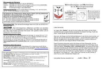 Gottesdienste in der Pfarreiengemeinschaft - Pfarrverbund ...