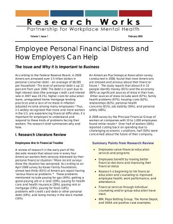 Employee Personal Financial Distress and How Employers Can Help