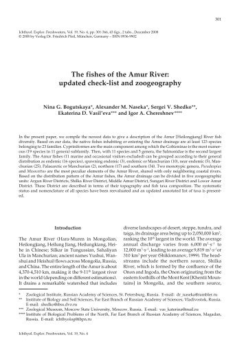 The fishes of the Amur River - Verlag Dr. Friedrich Pfeil