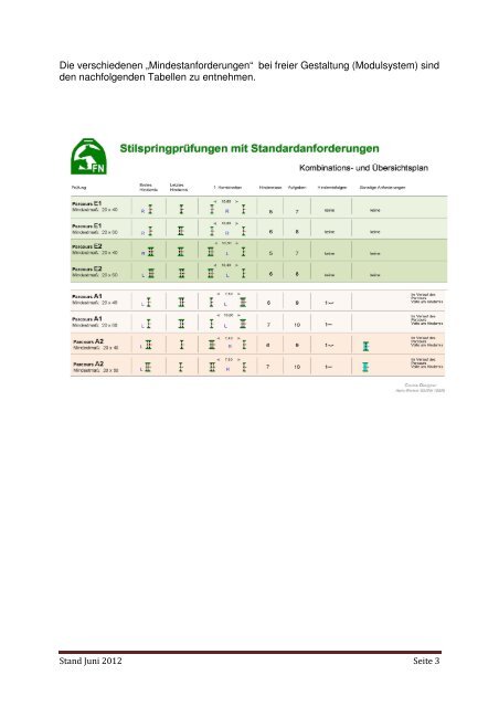 Merkblatt Stilspringen und Stilspringen mit Standardanforderungen