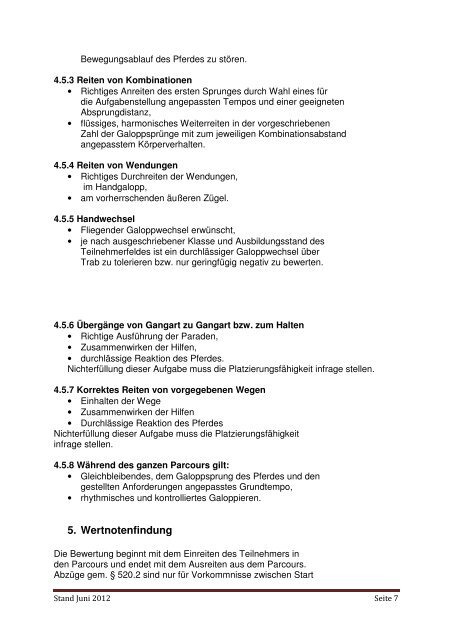 Merkblatt Stilspringen und Stilspringen mit Standardanforderungen