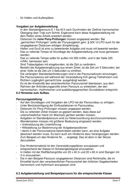 Merkblatt Stilspringen und Stilspringen mit Standardanforderungen