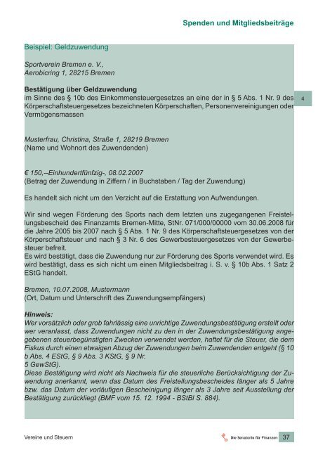 Vereine und Steuern - Landessportbund Bremen e.V.