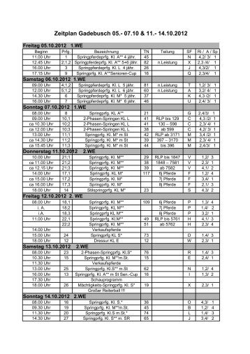 Zeitplan - Pferdesportverband-MV