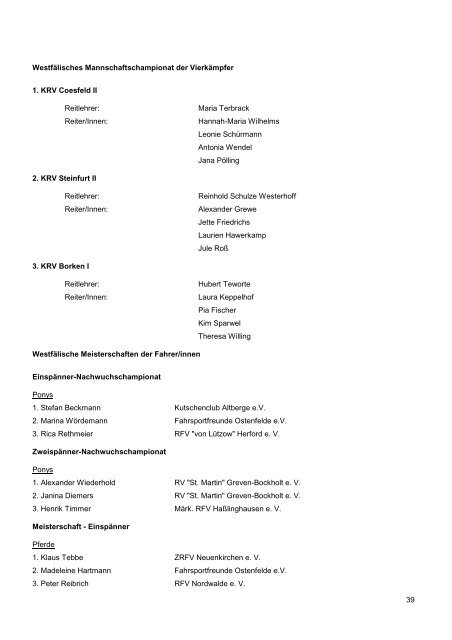 Jahresbericht 2012 - Pferdesportverband Westfalen