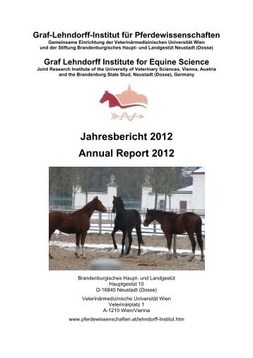 Jahresbericht 2012 Annual Report 2012 - Pferdewissenschaften