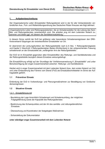 Dienstordnung für Einsatzleiter vom Dienst (Evd) - DRK ...