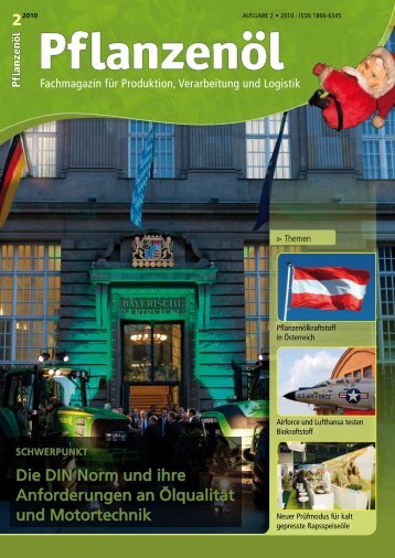 Ausgabe 2010-2 - PflanzenÃ¶l Fachmagazin: Willkommen
