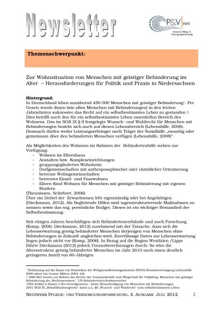 Newsletter Ausgabe 4 Juli 2012 - Netzwerk - Pflege und ...