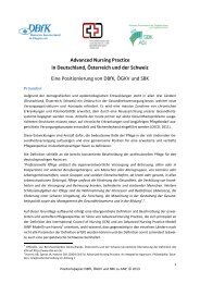 Advanced Nursing Practice in Deutschland, Österreich und ... - DBfK