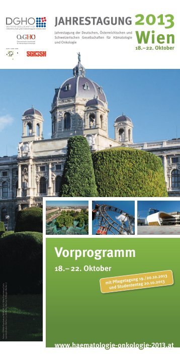 Vorprogramm - Jahrestagung Hämatologie und Onkologie 2013, Wien