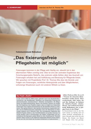 „Das fixierungsfreie Pflegeheim ist möglich“ - Pflegeportal