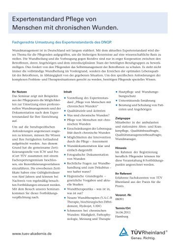 Expertenstandard Pflege von Menschen mit ... - Pflegeseminar