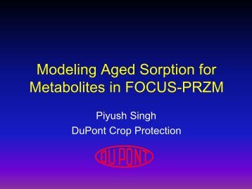 Modelling aged sorption for metabolites in FOCUS-PRZM - pfmodels