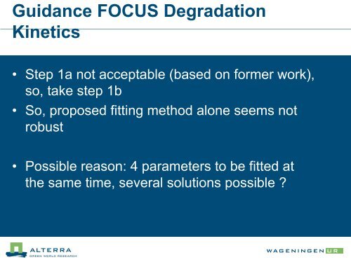 guidance of FOCUS degradation kinetics - pfmodels