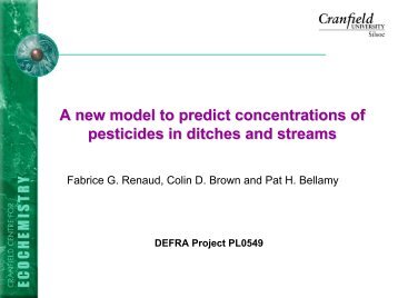 A new model to predict concentrations of pesticides in ... - pfmodels