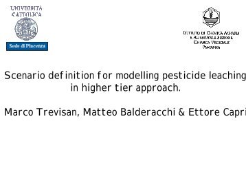 Scenario definition for modelling pesticide fate in higher ... - pfmodels