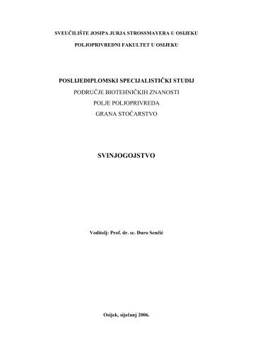 SP Svinjogojstvo.pdf - Poljoprivredni fakultet u Osijeku