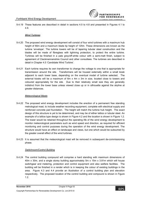 Forthbank Wind Energy Development - Partnerships for Renewables