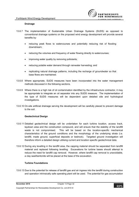 Forthbank Wind Energy Development - Partnerships for Renewables