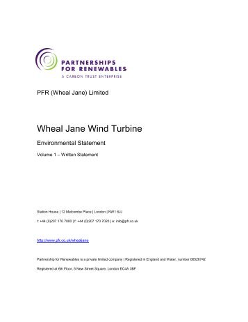 Wheal Jane Wind Turbine - Partnerships for Renewables