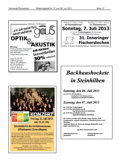 Mitteilungsblatt Nr. 27 vom 04.07.2013 - Pfronstetten